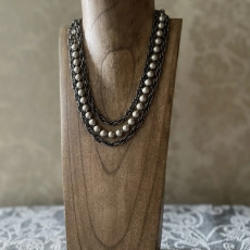 Цепочка, комбинированная с бусами. Swarovski.